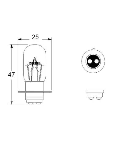 Żarówka T19 (12V) 25/25W (P15D-25-1) - BIAŁA