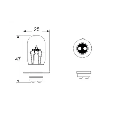 Żarówka T19 (12V) 25/25W (P15D-25-1) - BIAŁA