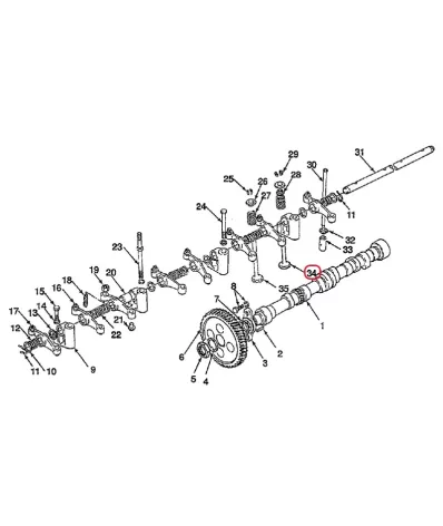 Zawór ssący głowicy silnika MAZDA VA do maszyn i wózków widłowych