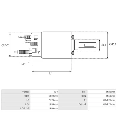 Automat (elektromagnes) rozrusznika silnika MAZDA FE 8V - wózek widłowy -4