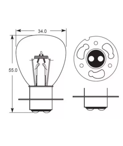 Żarówka P4 (48V) 25W (P15D) - BIAŁA