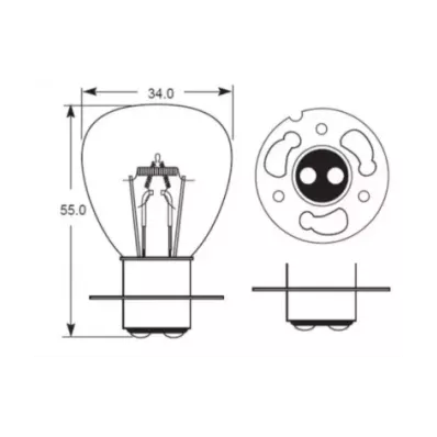 Żarówka P4 (48V) 45W (P15D) - BIAŁA