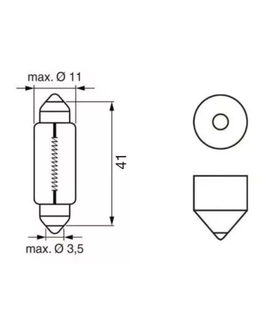 Żarówka C5W (24V) 5W (SV8.5-8) DŁ.41MM  - BIAŁA