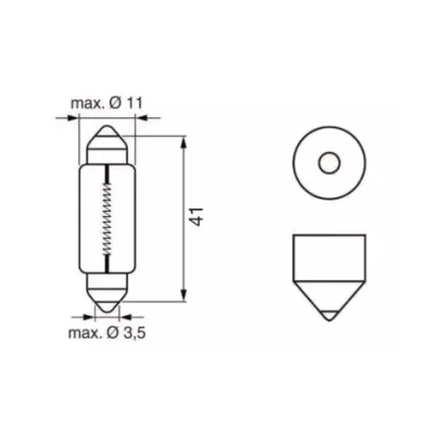 Żarówka C5W (24V) 5W (SV8.5-8) DŁ.41MM  - BIAŁA