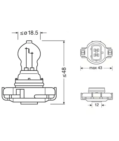 Żarówka PSX24W (12V) 24W (PG20-7) - BIAŁA