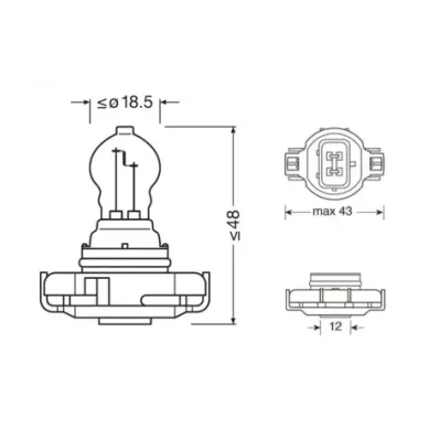 Żarówka PSX24W (12V) 24W (PG20-7) - BIAŁA