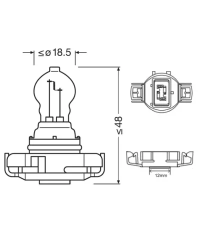 Żarówka PS24W (12V) 24W (PG20-7) - BIAŁA