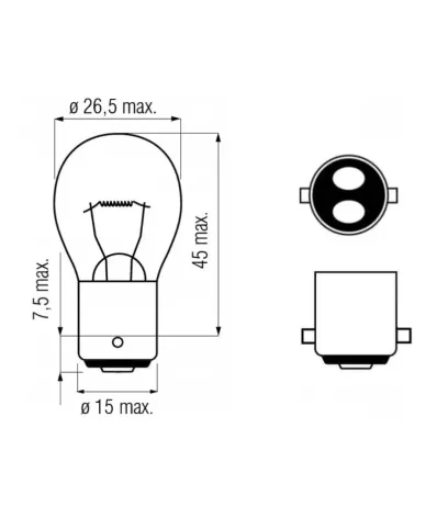Żarówka P21W (12V) 21W (BA15D) - BIAŁA