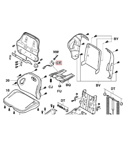 Czujnik fotela (obecności) operatora TOYOTA - wózek widłowy