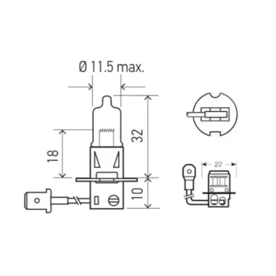 Żarówka (halogenowa) H3 (48V) 60W (PK22S)