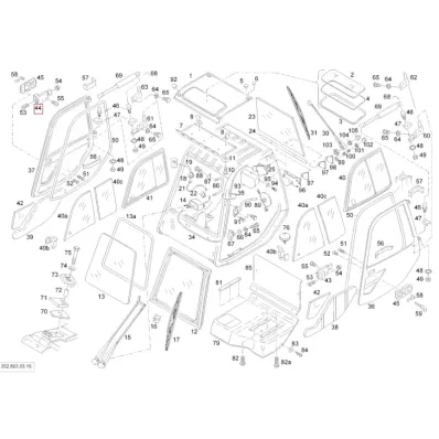 Zamek (kabiny) do drzwi wewnętrzny LINDE (prawy) - wózek widłowy