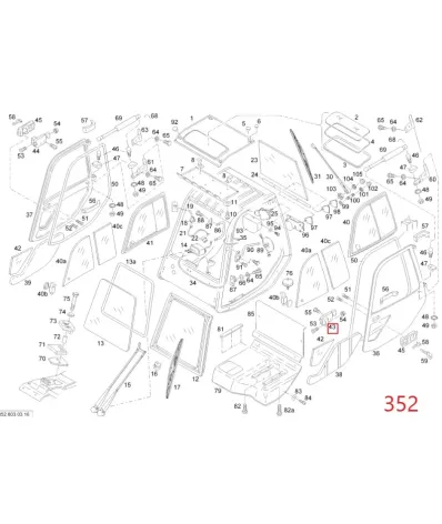 Zamek (kabiny) do drzwi wewnętrzny LINDE (lewy)