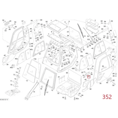 Zamek (kabiny) do drzwi wewnętrzny LINDE (lewy)