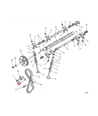 Sprężyna napinacza paska rozrządu MAZDA FE 8V - TYP B