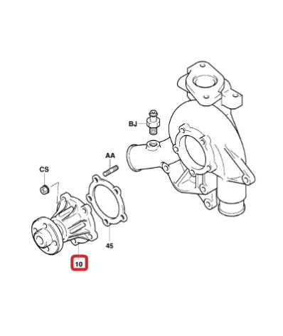 Pompa wody TOYOTA 5K - BEZ PODSTAWY - TYP B