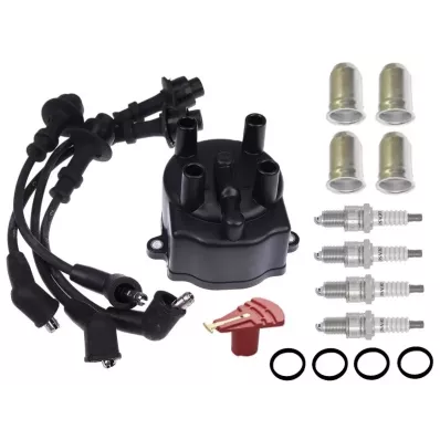 Komplet zapłonu TOYOTA 5K - ALL (kopułka, palec, przewody, świece, szklanki, uszczelki) - wózek widłowy