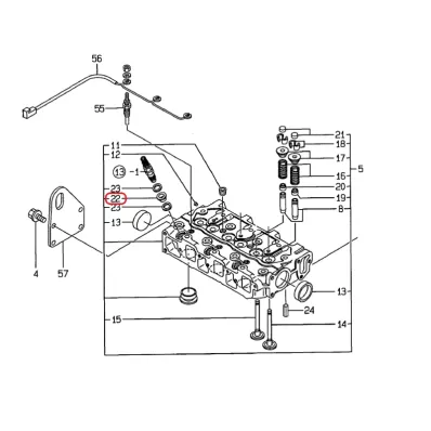 Uszczelka wtrysku (wtryskiwacza) YANMAR 3TN72,