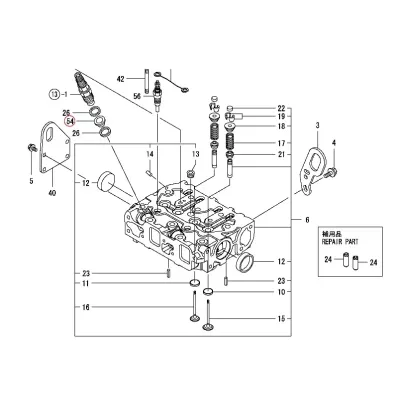 Podkładka wtryskiwacza YANMAR 2TNV70 (uszczelka, osłona termiczna, miseczka)