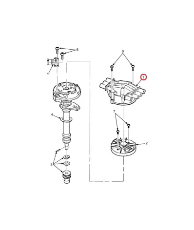 Kopułka aparatu zapłonowego GM 4,3L V6 - POZIOME