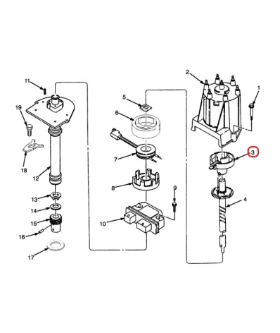 Palec aparatu zapłonowego GM 4.3L V6 - PIONOWE - wózek widłowy
