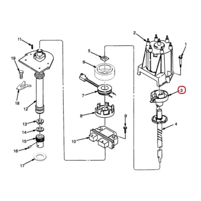 Palec aparatu zapłonowego GM 4.3L V6 - PIONOWE - wózek widłowy