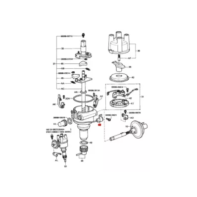 Kondensator aparatu zapłonowego TOYOTA 5P