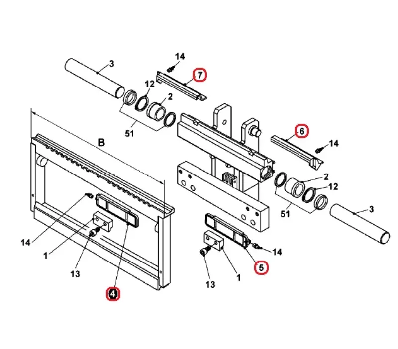 Komplet (zestaw) ślizgów przesuwu masztu JUNGHEINRICH CD, CL, DFG, TFG