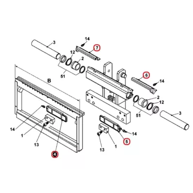 Komplet (zestaw) ślizgów przesuwu masztu JUNGHEINRICH CD, CL, DFG, TFG