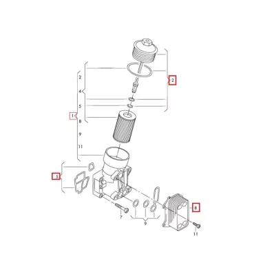 Obudowa filtra oleju silnika VOLKSWAGEN (VW) CPY + chłodnica (chłodniczka)
