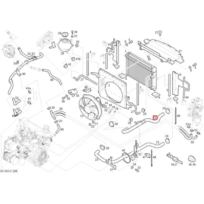 Przewód (wąż) gumowy chłodnicy silnika LINDE (391-01) LPG/CNG - GÓRNY