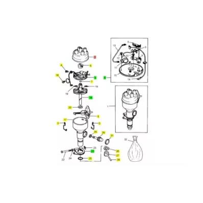 Kopułka aparatu zapłonowego CONTINENTAL Y112- zatrzaski