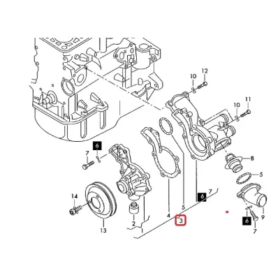 Pompa wody VOLKSWAGEN (VW) ADF - Z PODSTAWĄ I ORINGAMI