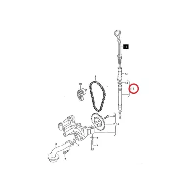 Prowadnica miarki poziomu oleju (bagnetu) VOLKSWAGEN (VW) CBSA - DOLNA