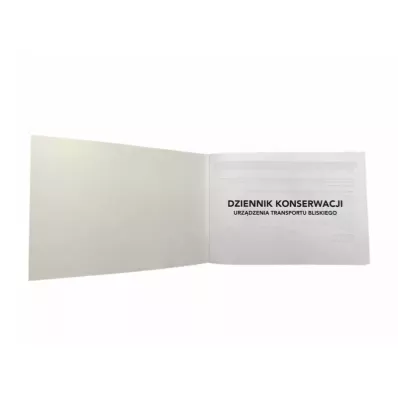 Dziennik konserwacji urządzenia transportu bliskiego, wózka widłowego, maszyny