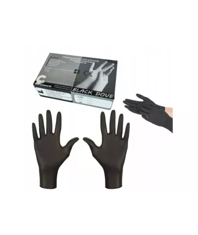 Rękawice (rękawiczki jednorazowe) robocze 100szt. - czarne