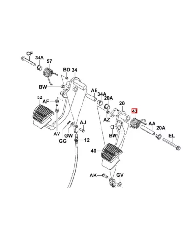 Sprężyna pedału hamulca TOYOTA Seria: 8