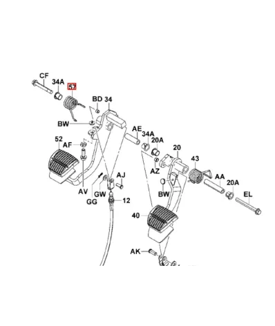 Sprężyna pedału hamulca TOYOTA Seria: 8