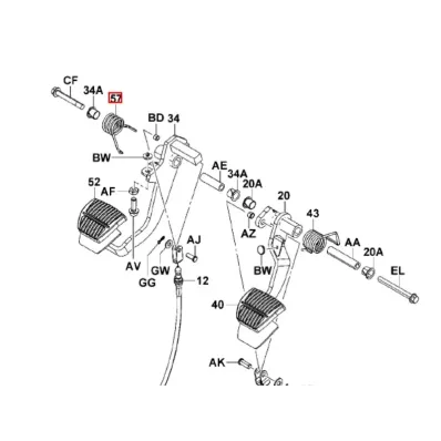 Sprężyna pedału hamulca TOYOTA Seria: 8