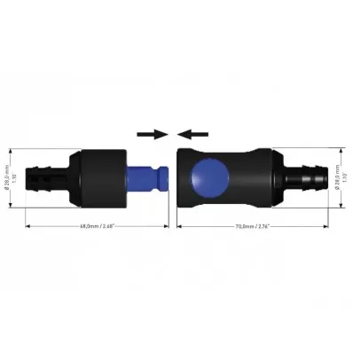 SZYBKOZŁĄCZE ŻEŃSKIE (10mm) AQ BFS systemu uzupełniania wody (nawadniania baterii trakcyjnej)
