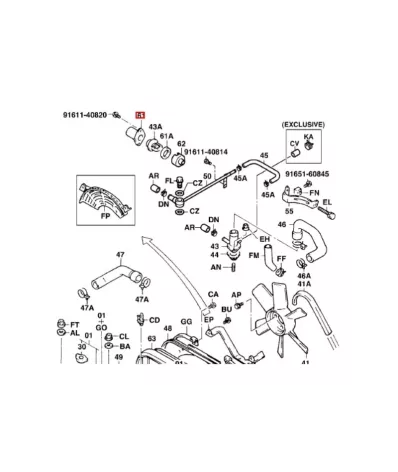 Obudowa Termostatu silnika TOYOTA 4Y