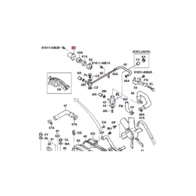 Obudowa Termostatu silnika TOYOTA 4Y