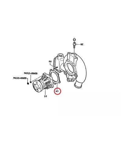 Uszczelka pompa wody TOYOTA 4Y