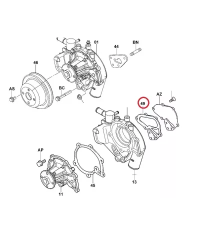 Uszczelka podstawy pompa wody TOYOTA 4Y