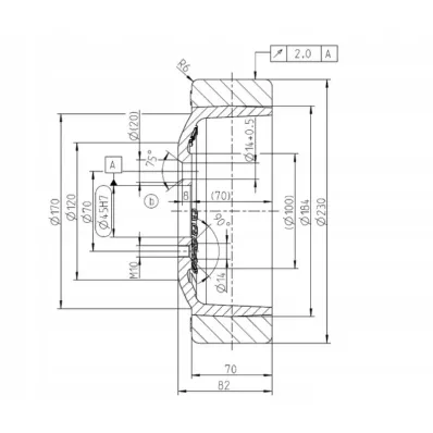 Koło napędowe MITSUBISHI 230X70/82X45 (poliuretan) - wózek elektryczny, paletowy