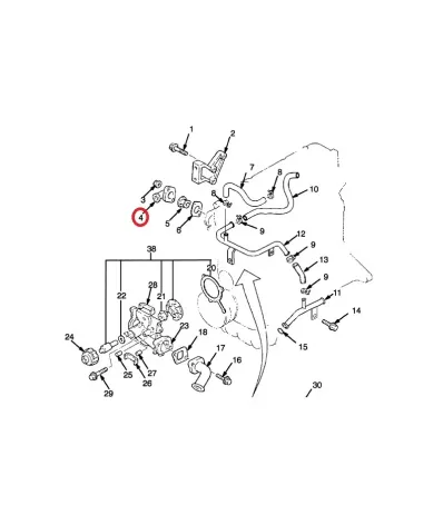 Obudowa Termostatu silnika MAZDA FE 8V - górna - wózek widłowy -1