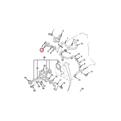 Obudowa Termostatu silnika MAZDA FE 8V - górna - wózek widłowy -1