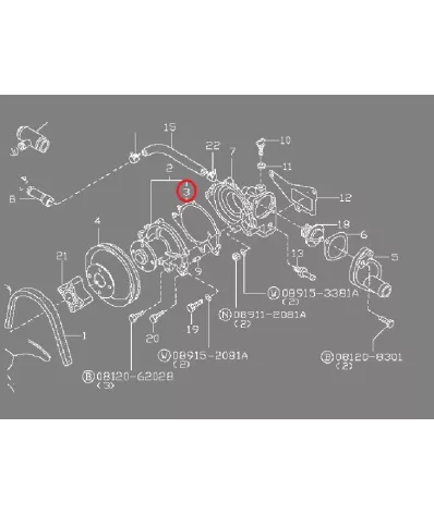 Uszczelka pompa wody NISSAN K15