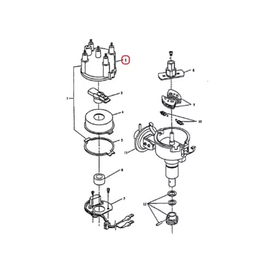 Kopułka aparatu zapłonowego CONTINENTAL TM27 - z odpowietrznikiem,