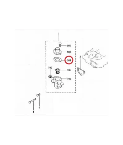 Uszczelka  termostatu silnika MITSUBISHI L3A