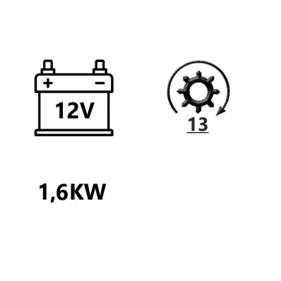 Rozrusznik silnika MITSUBISHI L3E (12V/1.6KW) - 15Z